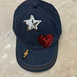 Star Heart Sequin Ball Cap Hat Adjustable Baseball Women's